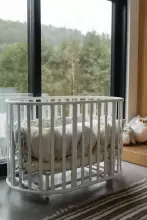 La Bebe™ Bed Kotto Olin 9 in 1 Art.141419 White Multifunktsionaalne puidust 9-ühes transformeeriv võrevoodi