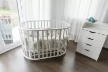 La Bebe™ Bed Kotto Olin 9 in 1 Art.141419 White Multifunktsionaalne puidust 9-ühes transformeeriv võrevoodi