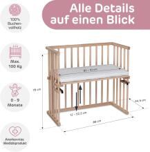 Babybay Mini Cot Art.142058 Puidust beebihäll