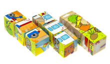 Ikonka Art.KX7878_2 Hariduslike puidust puzzle plokid Sõidukid 9el.