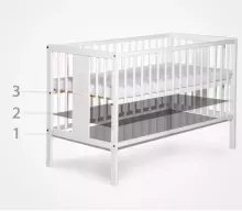 La Bebe™ Kids Wood Cot Tomi 20 Art.152176 White  Laste puidust võrevoodi 120x60 cm