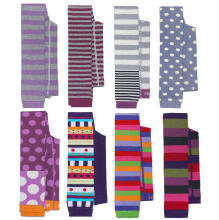 Weri Spezials Bērnu Leggingi Purple-Grey Block Stripess ART.WERI-6630 Augstas kvalitātes bērnu kokvilnas legingi meitenēm ar jauku dizainu