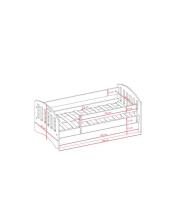 Bed classic 1 blue with drawer with non-flammable mattress 180/80