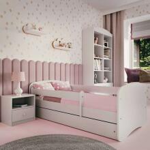 Babydreams white bed without a pattern, without a drawer, coconut mattress 160/80