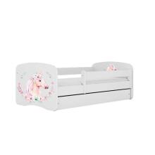 Bed babydreams white horse with drawer with non-flammable mattress 160/80