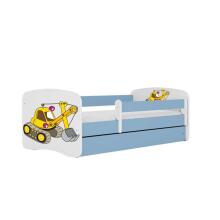 Bed babydreams blue digger with drawer with non-flammable mattress 160/80