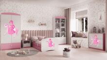 Babydreams bed, pink, princess on a horse, without drawer, coconut mattress, 180/80