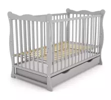 Kiddos Julia Art.191495 White Baby cot with drawer, 120x60 cm