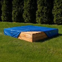 Bebe Basic Wood Sandbox Art.199543 Bronze sandbox with a lid and a bench, 120x120 cm