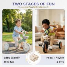 LOL-FUN  Balance Bike Tricycle Art.202896  Детский беговел-велосипед  для детей от 1 года, регулируемый, с корзиной, со съемными педалями