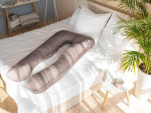 La Bebe™ Cushy Maternity Pillow Art.91913 Beige Многофункциональная подушка для беременных и кормящих (U Shaped) , наполнение синтепон, 155x80cm