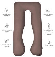 La Bebe™ Cushy Maternity Pillow Art.91913 Beige Многофункциональная подушка для беременных и кормящих (U Shaped) , наполнение синтепон, 155x80cm