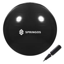 Treeningpall Springos FB0015 85 cm koos pumbaga must