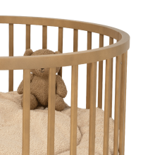 La Bebe™ Box Novi Mila Rond   Art.227060 Amber Oak Stiilne ümmargune puidust võrevoodi