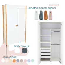 La Bebe™  Scandi Wardrobe Art.227072 White/Cappucino