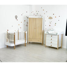 La Bebe™  Nika Wardrobe Art.227073 White/Natural