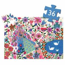 Siluettpusle - Printsess ja paabulind (36 tk)