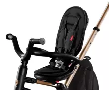 Bebe Basic Nova Gold Art.235558 Black Laste kolmerattaline lenkstangiga, katuse ja täispuhutavate ratastega