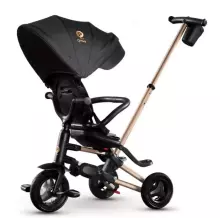 Bebe Basic Nova Gold Art.235558 Black Laste kolmerattaline lenkstangiga, katuse ja täispuhutavate ratastega