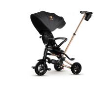 Bebe Basic Nova Gold Art.235558 Black Laste kolmerattaline lenkstangiga, katuse ja täispuhutavate ratastega
