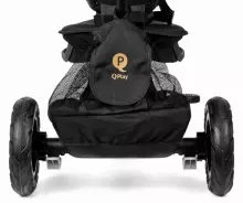 Bebe Basic Rito Deluxe Art.235606 Black Laste kolmerattaline lenkstangiga, katuse ja täispuhutavate ratastega