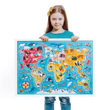 CzuCzu 7149731 Puzzle Animals World Map 4+ 60 pcs.