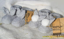 La Bebe™ Lambswool Natural Eco Socks/Booties  Art.236525  Natural wool socks/boots for newborns