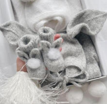 La Bebe™ Lambswool Natural Eco Socks/Booties Art.236526 White Natural wool socks/boots for newborns