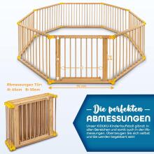 Kidu® Wood Playpen XXL  Art.237351 White/Natural