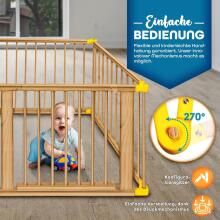 Kidu® Wood Playpen XXL  Art.237352 Blue /Natural