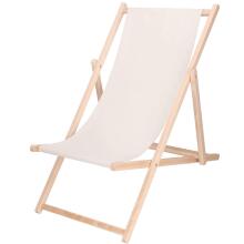 Lamamistool Springos DC0010 ECRU, puidust raam, beež kangas, reguleeritav kolmes asendis