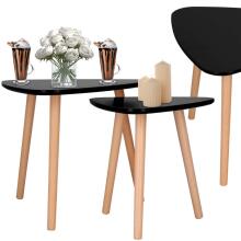 Coffee table set Springos HF0014, triangular, 2 pcs, Scandinavian style, black