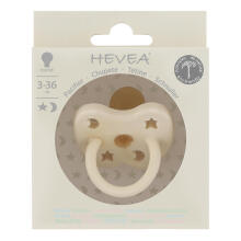 Hevea Round Stars Moon  Art.239410 Milky White  Natural Rubber Pacifier