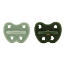 Hevea Natural Rubber Pacifier Round Art.239423 Moss Green/Deep Forest Natural Rubber Pacifier