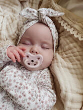 Hevea Natural Rubber Pacifier Round Art.239425 Cabin Blue/Grey Natural Rubber Pacifier