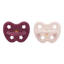 Hevea Natural Rubber Pacifier Anatomical Art.239432 Powder Pink/Rosewood Natural Rubber Pacifier