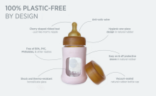 Hevea Glass Baby Bottle Wide Neck Art.478611 Seafoam Blue Lutipudel 250ml