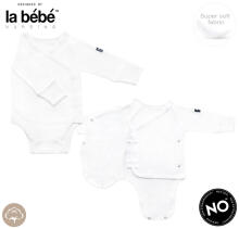 La Bebe™ NO Baby Body Art.239963 White 100% soft cotton long sleeve bodysuit