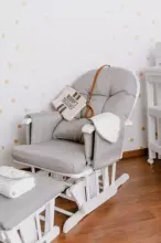Mendler Relaxing Rocking Chair Art.HWC-C76 Velvet Grey Kiiktool söötmiseks