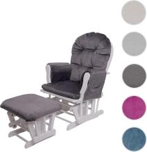 Mendler Relaxing Rocking Chair Art.HWC-C76 Velvet Grey Kiiktool söötmiseks