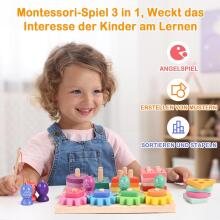 Wooderma Montessori Toy 3 in 1 Art.241381  Montessori puidust pusle
