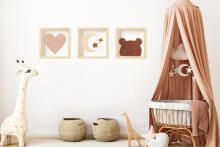 Room Accesories Art.246381 Decorative wall art in frame  "Bear" – fluffy textile panel for kids' room