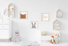 Room Accesories Art.246383 Decorative wall art in frame  "Moon" – fluffy textile panel for kids' room