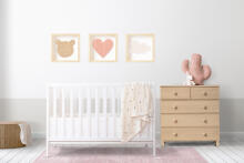 Room Accesories Art.246386 Decorative wall art in frame "Mini teddy bear" – fluffy textile panel for kids' room