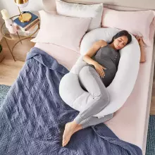 La Bebe™ Maternity Pillow Sì - Duo Art.223733 100% cotton, green. Multifunctional maternity pillow with memory foam filling