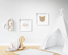 Room Accesories Art.297334 Decorative wall art in frame "Moon" – fluffy textile panel for kids' room
