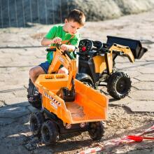 FALK Case IH Backhoe Orange Tractor kple Trailer Ʋuʋu Bucket tso Ƒe 3