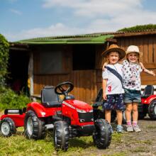 FALK Massey Ferguson Red Pedal Tractor kple Trailer tso Ƒe 3