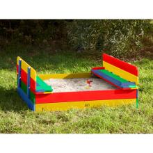 AXI Wooden Sandbox Ella Rainbow Covered with Benches