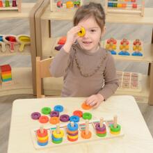MASTERKIDZ Puzzle Nusɔsrɔ̃ Xexlẽ kple Amadedewo Montessori Sorter